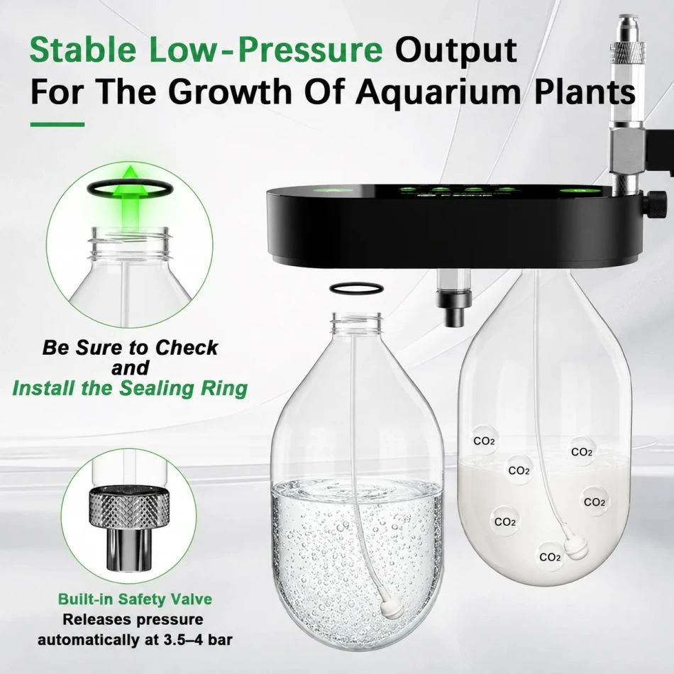 Fzone CO₂ Generator Kit, Smart Dual-Chamber System for Plant Tank